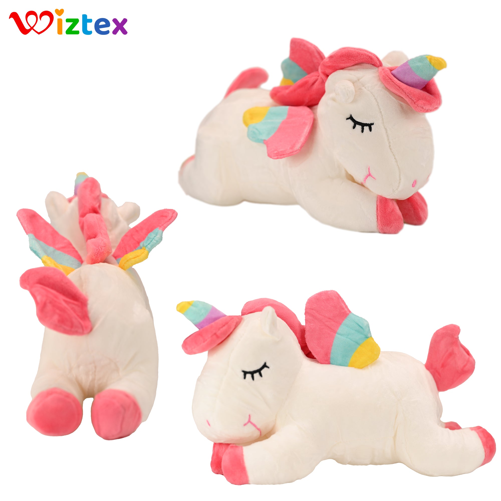 Einhorn Plüschtier 28 cm Weiß - Wiztex.de